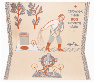 Fragment z fresków w Domu Polskim w Zakrzewie